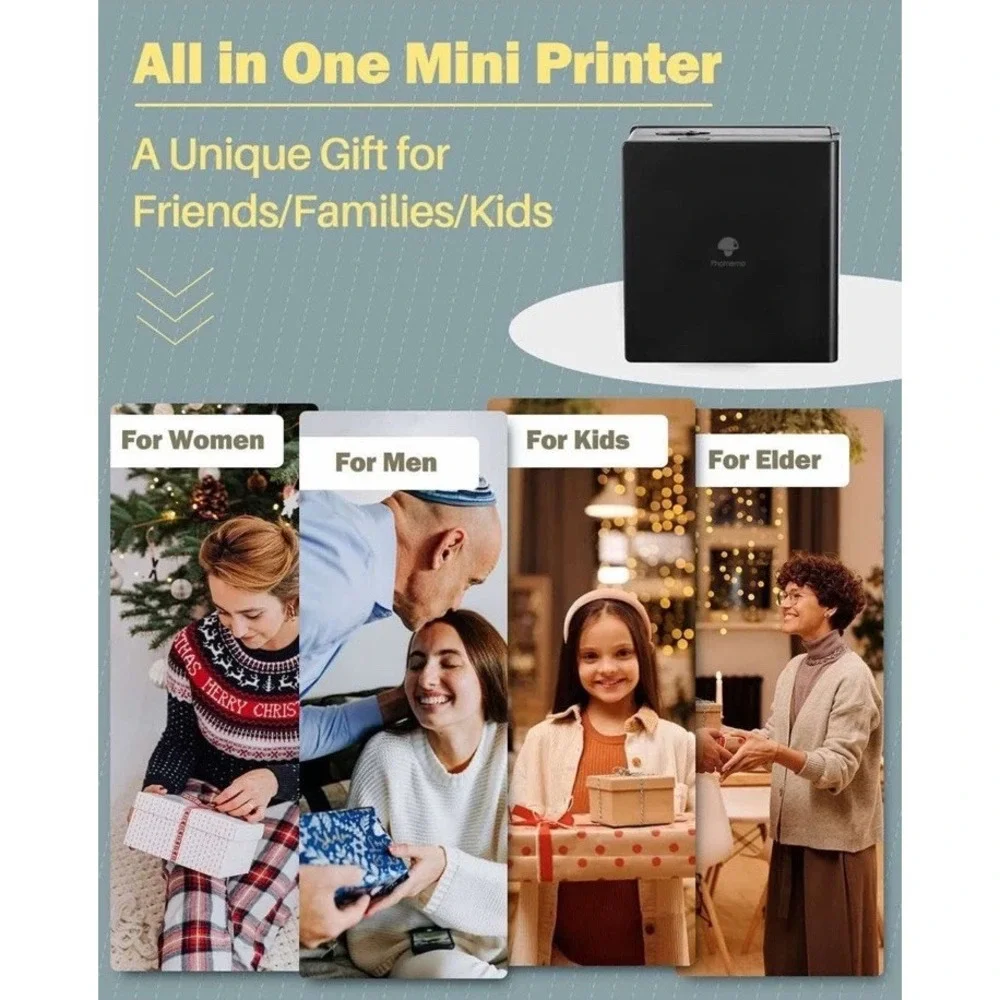 Phomemo M02 Mini Bluetooth Pocket Thermal Printer Portable Handheld Inkless